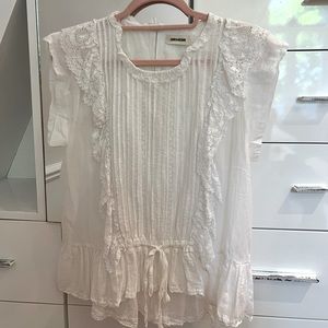 Zadig and Voltaire white ruffled blouse